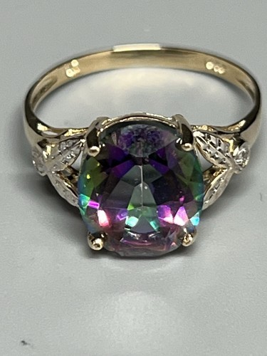 9ct gold mystic topaz - mystic, &