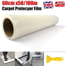 50/100M Self Adhesive Carpet Floor Protector Roll Protection Cover Dust Film UK