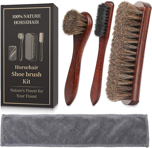 Horse hair shoe brush set - shoe,