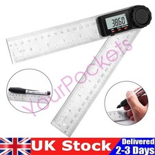 360 Degree Digital LCD Angle Finder Stainless Steel Ruler Measure Gauge