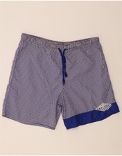 UMBRO Mens Swimming Shorts Small Blue Check Nylon CH05