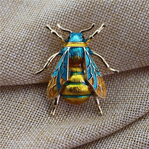 Enamel bee brooch alloy - enamel,