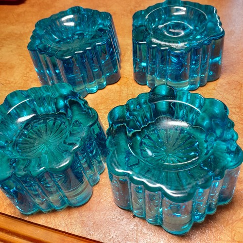 Set antique blue glass - blue,