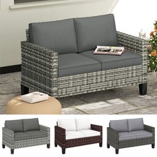 2 Seater Rattan Garden Sofa