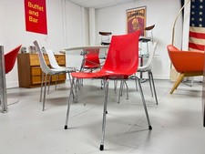 Set of 6 Calligaris Ice Dining Chairs - 4 White, 2 Red