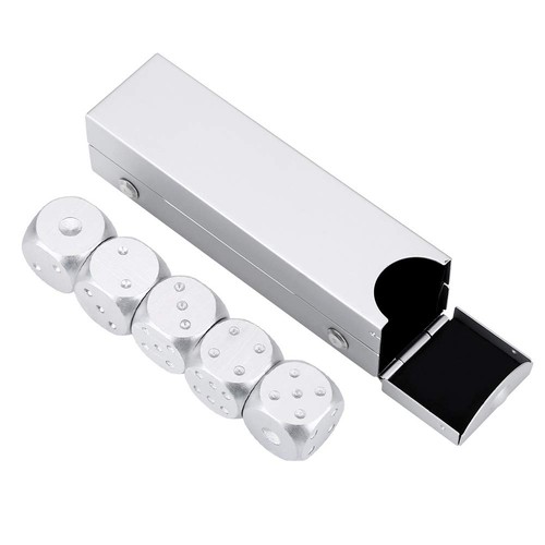 Aluminum metal dice set with - set,