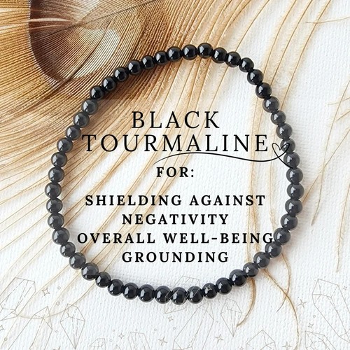 Natural black tourmaline 4mm - tourmaline,