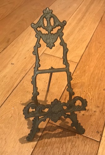 Vintage easel ornate brass - easel,
