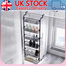 4/6 Tier Metal Over Door Hanging Kitchen Bathroom Storage Rack Spice Shelves