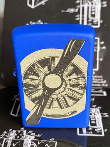 Blue powder coat zippo lighter - blue,