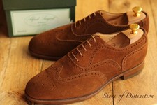 Alfred Sargent Brown Suede Oxford Brogue Shoes Men's UK 9 F US 10 EU 43