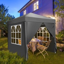2x2m Pop up Gazebo w/ 4 Sides Portable Garden Tent Commercial Grade MarketStall