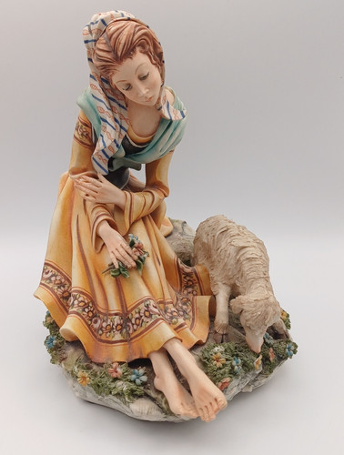 Vintage capodimonte lady sheep - capodimonte,