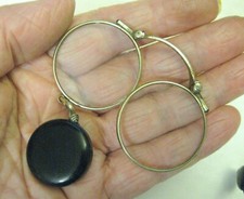 rare antique folding PINCE NEZ with retractable holder / LAPELPIN. spectacles