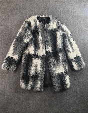 Zara Women Coat Size 8 Multicoloured Mid Length Long Sleeve Regular Hook & Eye