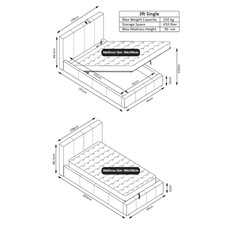 LUNA Faux Leather Gas Lift Ottoman Storage Bedframe in White with 4 Size Options