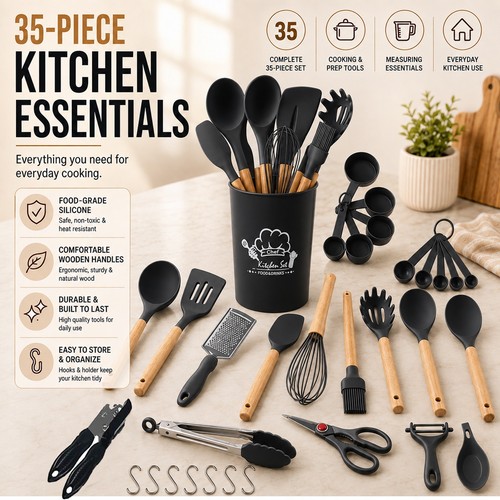 Pcs kitchen utensils set - pcs,