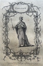 1773 King Edward II Of England, Original Antique Print