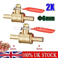 2 Pcs Brass Ball Valve OD 6mm