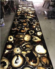 Black Agate Table, Agate Center Table, Agate Console Table ,Agate Countertop Dec