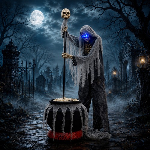 6ft animated stirring cauldron - 6ft,