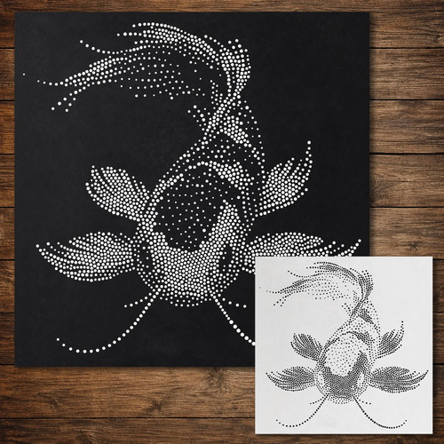Realistic koi carp stipple art - realistic,