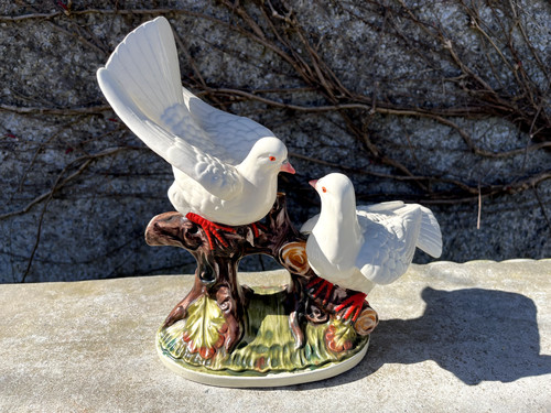 Vintage white doves - vintage, cm