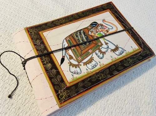 Handmade paper journal painted - handmade,
