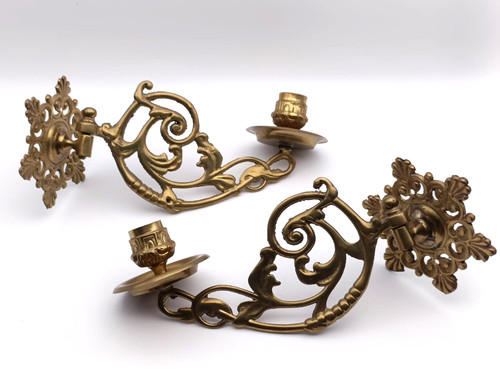 Pair antique brass folding - pair,