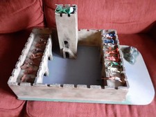 Toy Castle Wooden Vintage Binbak With Soldiers 1950s