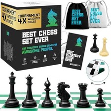 Best Chess Set Ever 4X Tournament Chess Set with XL Staunton Quadruple Weighted
