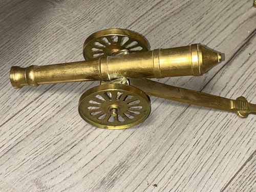 Vintage solid brass cannon - ,