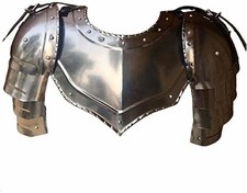 Medieval Iron Gorget with Pauldrons & Vambrace Set | Viking Crusader Knight Armo