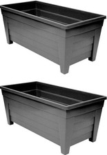 2 x Black Grosvenor Trough