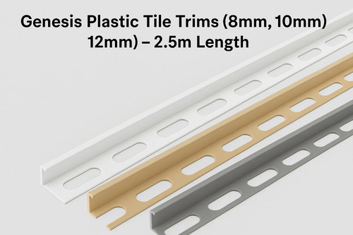 White pvc tile trim 5m - pvc,