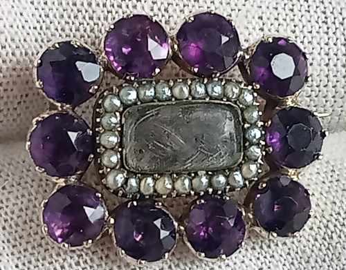 Antique 9ct gold - , amethyst