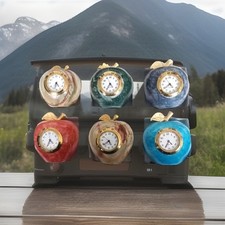 Apple Shaped Onyx Marble Clock 