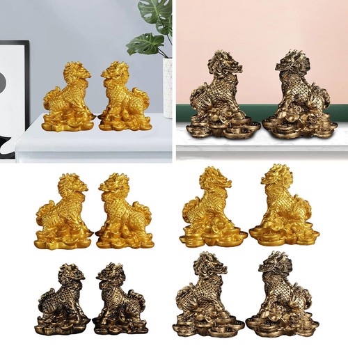 2pcs kylin figures - figures, brass