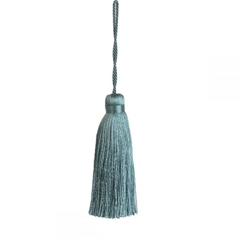 Teal plain key tassel - teal,