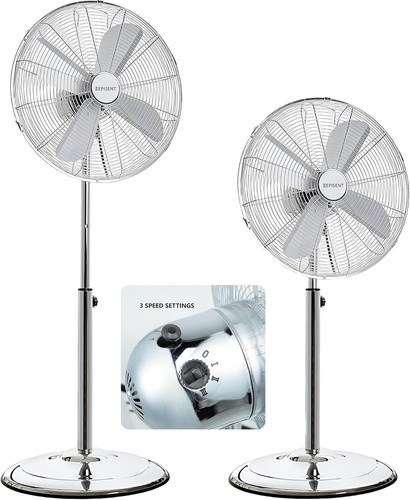 Chrome pedestal fan - 16",