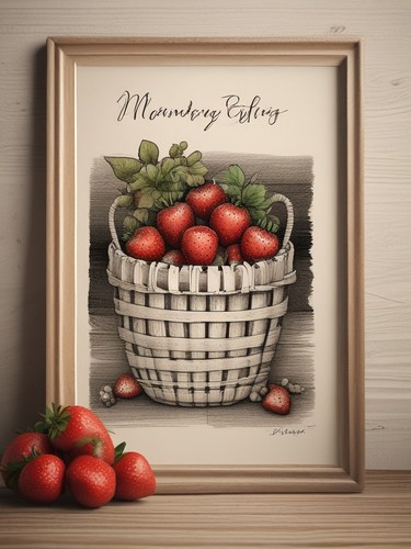 Strawberry basket farmhouse - strawberry,