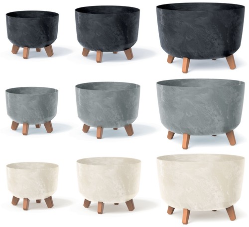 Round concrete look planter - round,