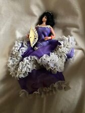Vintage Spanish Flamenco Dancer Doll Purple Dress Marina