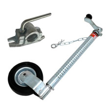 Heavy Duty Caravan Jockey Wheel 48mm Ribbed Trailer Metal Rim With Clamp