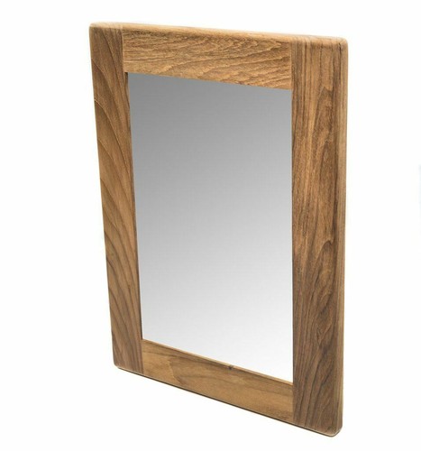 Solid teak rectangular mirror - solid,