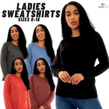 Womens Basic Plain Crew Neck