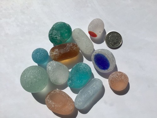 Sea glass pieces pebbles - glass, pieces/pebbles