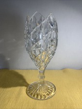 Antique Victorian Glass Vase~9.5” Sparkling~Columbia~Ohio EAPG 1880s Elegant EUC