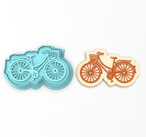 Bicycle cookie cutter stamp - bicycle,