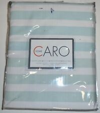 NWT CARO HOME WHITE & LIGHT TEAL STRIPED SHOWER CURTAIN 72"x72"